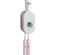 CEHJZQRPL Set di spremi dentifricio Automatico Adesivo for spremi dentifricio, Porta dentifricio a Parete, portaspazzolini, Dispenser for dentifricio spremi dentifricio ad aspirazione a Parete(White)