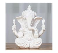 CEHJZQRPL Statua del Signore Ganesha bianco Buddha Elefante Dio Scultura Statue di Buddha indiano Ganesh Artigianato in resina arenaria Decorazione for la casa(White)