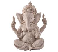 CEHJZQRPL Statua del Signore Ganesha bianco Buddha Elefante Dio Scultura Statue di Buddha indiano Ganesh Artigianato in resina arenaria Decorazione for la casa(A)
