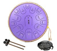 CEHJZQRPL Tamburo con lingua in acciaio, 14 pollici 15 note Tamburo Handpan Strumento a percussione Tamburo di loto Chiave C con bacchette for batteria Borsa for il trasporto, Tamburo serbatoio Chakra