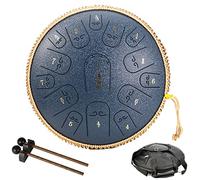 CEHJZQRPL Tamburo con lingua in acciaio, 14 pollici 15 note Tamburo Handpan Strumento a percussione Tamburo di loto Chiave C con bacchette for batteria Borsa for il trasporto, Tamburo serbatoio Chakra