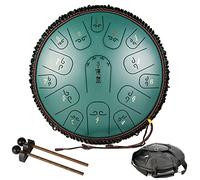 CEHJZQRPL Tamburo con lingua in acciaio, 14 pollici 15 note Tamburo Handpan Strumento a percussione Tamburo di loto Chiave C con bacchette for batteria Borsa for il trasporto, Tamburo serbatoio Chakra