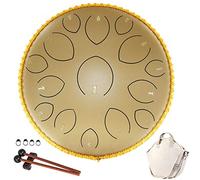 CEHJZQRPL Tamburo con Lingua in Acciaio 15 Note 14 Pollici, Set di Strumenti a Percussione da Meditazione, Tamburo a Mano con Borsa for Il Trasporto, Mazze for Libri di Musica, Bacchette e Plettri for