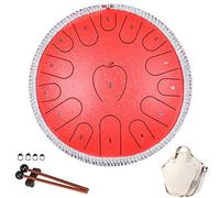 CEHJZQRPL Tamburo con lingua in acciaio 15 note 14 pollici Strumento a percussione Tasto D Kit batteria handpan con borsa for il trasporto Mazze for libri for principianti/bambini/adulti Meditazione I