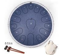 CEHJZQRPL Tamburo con lingua in acciaio 15 note 14 pollici Strumento a percussione Tasto D Kit batteria handpan con borsa for il trasporto Mazze for libri for principianti/bambini/adulti Meditazione I