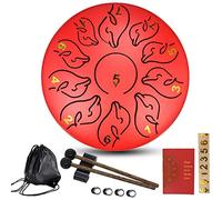 CEHJZQRPL Tamburo con Lingua in Acciaio 6 Pollici 11 Note Tamburo Handpan Tamburo a Mano Strumento a Percussione Chiave C, Tamburo for Educazione Musicale for Adulti/Bambini con Borsa, Mazze, Libro di