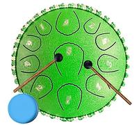 CEHJZQRPL Tamburo con Lingua in Acciaio 7 Pollici 11 Note, Strumento a Percussione Tamburo Handpan Tamburo con Mazze Borsa Libro di Musica, Regalo for Principianti Meditazione Guarigione Bambini Adult