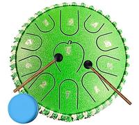 CEHJZQRPL Tamburo con Lingua in Acciaio 7 Pollici 11 Note, Strumento a Percussione Tamburo Handpan Tamburo con Mazze Borsa Libro di Musica, Regalo for Principianti Meditazione Guarigione Bambini Adult
