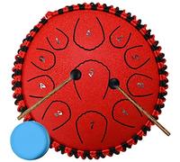 CEHJZQRPL Tamburo con Lingua in Acciaio 7 Pollici 11 Note, Strumento a Percussione Tamburo Handpan Tamburo con Mazze Borsa Libro di Musica, Regalo for Principianti Meditazione Guarigione Bambini Adult