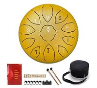 CEHJZQRPL Tamburo con lingua in acciaio 8 pollici 11 note Tamburo a mano for meditazione Chiave F Kit di strumenti a percussione con borsa for il trasporto Bacchette for batteria Libro musicale Manico
