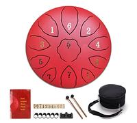 CEHJZQRPL Tamburo con lingua in acciaio 8 pollici 11 note Tamburo a mano for meditazione Chiave F Kit di strumenti a percussione con borsa for il trasporto Bacchette for batteria Libro musicale Manico