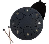 CEHJZQRPL Tamburo con lingua in acciaio da 6 pollici, tamburo handpan con 8 note di Do maggiore, mini kit di strumenti a percussione con borsa, libro di spartiti, mazze e plettri for bambini Adulti Yo