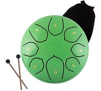 CEHJZQRPL Tamburo con lingua in acciaio da 6 pollici, tamburo handpan con 8 note di Do maggiore, mini kit di strumenti a percussione con borsa, libro di spartiti, mazze e plettri for bambini Adulti Yo