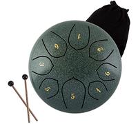CEHJZQRPL Tamburo con lingua in acciaio da 6 pollici, tamburo handpan con 8 note di Do maggiore, mini kit di strumenti a percussione con borsa, libro di spartiti, mazze e plettri for bambini Adulti Yo