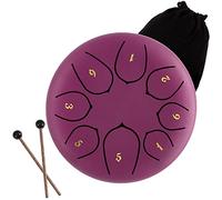 CEHJZQRPL Tamburo con lingua in acciaio da 6 pollici, tamburo handpan con 8 note di Do maggiore, mini kit di strumenti a percussione con borsa, libro di spartiti, mazze e plettri for bambini Adulti Yo