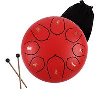 CEHJZQRPL Tamburo con lingua in acciaio da 6 pollici, tamburo handpan con 8 note di Do maggiore, mini kit di strumenti a percussione con borsa, libro di spartiti, mazze e plettri for bambini Adulti Yo