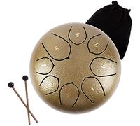 CEHJZQRPL Tamburo con lingua in acciaio da 6 pollici, tamburo handpan con 8 note di Do maggiore, mini kit di strumenti a percussione con borsa, libro di spartiti, mazze e plettri for bambini Adulti Yo