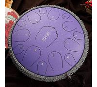 CEHJZQRPL Tamburo con lingua in acciaio, tamburo con lingua a 15 note, strumento a percussione con tamburo in acciaio da 14 pollici, tamburo curativo con bacchette, adesivo tonale e borsa da viaggio p