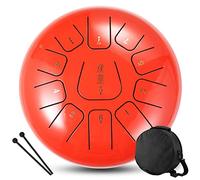 CEHJZQRPL Tamburo for lingua 12 pollici 11 toni Chiave C Strumenti a percussione in acciaio Tamburo etereo Tamburo handpan con bacchette for batteria Borsa da trasporto Regalo for principianti Adulti