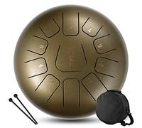 CEHJZQRPL Tamburo for lingua 12 pollici 11 toni Chiave C Strumenti a percussione in acciaio Tamburo etereo Tamburo handpan con bacchette for batteria Borsa da trasporto Regalo for principianti Adulti