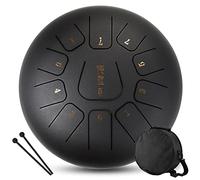 CEHJZQRPL Tamburo for lingua 12 pollici 11 toni Chiave C Strumenti a percussione in acciaio Tamburo etereo Tamburo handpan con bacchette for batteria Borsa da trasporto Regalo for principianti Adulti