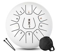 CEHJZQRPL Tamburo for lingua 12 pollici 11 toni Chiave C Strumenti a percussione in acciaio Tamburo etereo Tamburo handpan con bacchette for batteria Borsa da trasporto Regalo for principianti Adulti