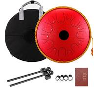 CEHJZQRPL Tamburo for Lingua 14 pollici 14 note Tamburo a forma di piatto in acciaio ramato con mazzette decorative in corda Borsa for il trasporto Strumento musicale a percussione professionale for l