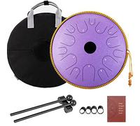 CEHJZQRPL Tamburo for Lingua 14 pollici 14 note Tamburo a forma di piatto in acciaio ramato con mazzette decorative in corda Borsa for il trasporto Strumento musicale a percussione professionale for l