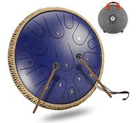 CEHJZQRPL Tamburo for lingua da 15 toni da 14 pollici Re maggiore Handpan Tamburo for lingua in acciaio Meditazione Yoga Zen con mazze Borsa da trasporto Strumento a percussione for principianti Amant