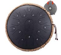 CEHJZQRPL Tamburo for lingua da 15 toni da 14 pollici Re maggiore Handpan Tamburo for lingua in acciaio Meditazione Yoga Zen con mazze Borsa da trasporto Strumento a percussione for principianti Amant