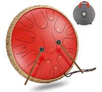 CEHJZQRPL Tamburo for lingua da 15 toni da 14 pollici Re maggiore Handpan Tamburo for lingua in acciaio Meditazione Yoga Zen con mazze Borsa da trasporto Strumento a percussione for principianti Amant