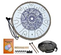 CEHJZQRPL Tamburo for lingua in acciaio Handpan, 13 pollici Chiave D da 15 toni, Kit di strumenti a percussione con borsa for il trasporto Bacchette for tamburi Tutorial Libro Note Adesivi Culla for b