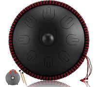 CEHJZQRPL Tamburo for lingua in acciaio Tamburo for serbatoio 9 note 16 pollici, tamburo for handpan Chiave D standard Strumento a percussione Kit for batteria for adulti con mazze Borsa morbida for m