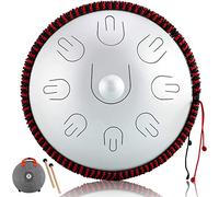 CEHJZQRPL Tamburo for lingua in acciaio Tamburo for serbatoio 9 note 16 pollici, tamburo for handpan Chiave D standard Strumento a percussione Kit for batteria for adulti con mazze Borsa morbida for m