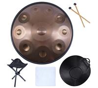 CEHJZQRPL Tamburo Handpan Tamburo in acciaio da 22 pollici Tamburo a percussione armonica Tamburo in re minore Strumento musicale curativo Prestazioni sonore con supporto Borsa morbida for padella maz