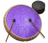 CEHJZQRPL Tamburo in acciaio, chiave C 15 note 13 pollici Tamburo a mano in acciaio Strumento a percussione Pan con borsa da viaggio Bacchette Libro musicale for educazione musicale Meditazione Yoga(P