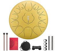 CEHJZQRPL Tamburo in acciaio da 12 pollici 13 note, tamburo for lingua in acciaio legato chiave C for principianti Zen Handpan strumento a percussione con borsa for il trasporto for la meditazione Yog