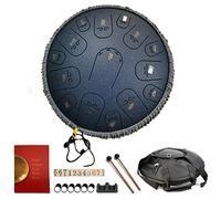 CEHJZQRPL Tamburo in acciaio da 14 pollici, 15 note C-Key Tamburo Handpan Strumento a percussione Tamburo Handpan Lotus con bacchette Borsa da trasporto for concerti di educazione musicale Guarigione