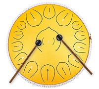 CEHJZQRPL Tamburo in acciaio Strumenti a percussione Handpan 14 pollici 15 note Tamburo for lingua con mazze Borsa da trasporto Tamburo etereo for bambini adulti Yoga Meditazione Educazione musicale G