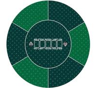 CEHJZQRPL Tappetino da poker professionale rotondo for Texas Hold'em con borsa for il trasporto, piano del tavolo da poker portatile con stampa Art Déco(Grün,L)