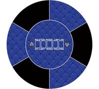 CEHJZQRPL Tappetino da poker professionale rotondo for Texas Hold'em con borsa for il trasporto, piano del tavolo da poker portatile con stampa Art Déco(Blu,S)