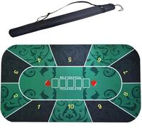 CEHJZQRPL Tappetino da poker Texas Hold'em, piano del tavolo da poker portatile con borsa for il trasporto, piano del tavolo da poker pieghevole for giocare a poker ovunque(Grün,2.4 x 1.2 M)