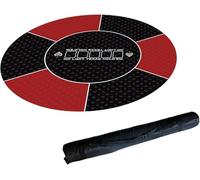 CEHJZQRPL Tappetino da tavolo da poker rotondo portatile, antiscivolo, professionale, for il Texas Hold'em, con borsa pieghevole for il trasporto(Red,60cm/24inch)