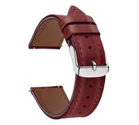CeiBand Cinturino Pelle per 22 mm 20 mm, Cinturini per Orologi in pelle Vintage, Uomo Donna Morbido Cintura Cinturini - Rosso