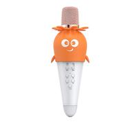 CEIEVER Microfono Bluetooth karaoke, microfono Bluetooth senza fili a LED, per cantare, portatile, per cantare, per karaoke, per bambini, adulti (arancione)