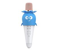 CEIEVER Microfono Bluetooth karaoke, microfono Bluetooth senza fili a LED, per cantare, portatile, per cantare, per karaoke, per bambini, adulti (blu)