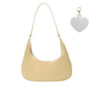 Ceihwa Borsetta Donna Piccola Elegante Borse a Tracolla Ragazza Nylon Borsa a Spalla Y2K Shoulder Bag Woman Borsa Ascellare Borsette Piccole Pochette Borse a Spalla Vintage Borsa a Mano Moda-Giallo
