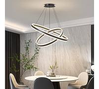 Ceiling Chandelier Acrylic Anti-Flicker Black Pendant Light Fixtures with Remote Control Dimmable Color Mode & Brightness Island Lights for Kitchen Dining Room