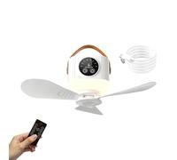 Ceiling Fan with Light - Portatile ricaricabile 7200 mAh Cooling Device 4 Speed Adjustment, Hanging Air Circulation Fan Quiet, Outdoor Cooling Comfort Equipment Travel Accessory | Gazebo Patio