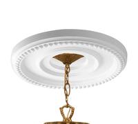Ceiling Light Medallion - Decorative Ceiling Medallion, European Style Lighting | PU Base Rose With Elegant Design, Wall Molding Chandelier Canopy For Bedroom Living Room Wood Trim Accent